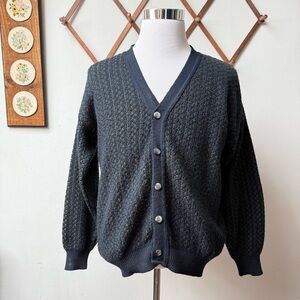 Vintage Jantzen Woven Knit Cardigan Sweater